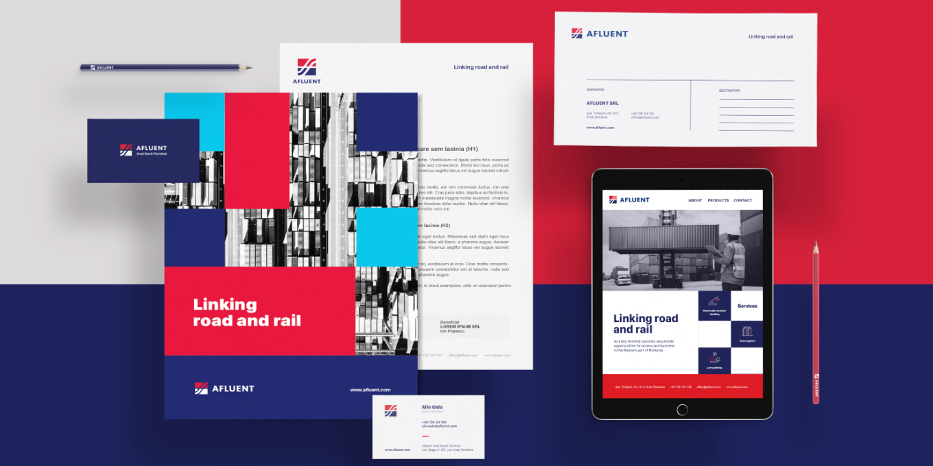 Branded corporate stationery for Afluent.