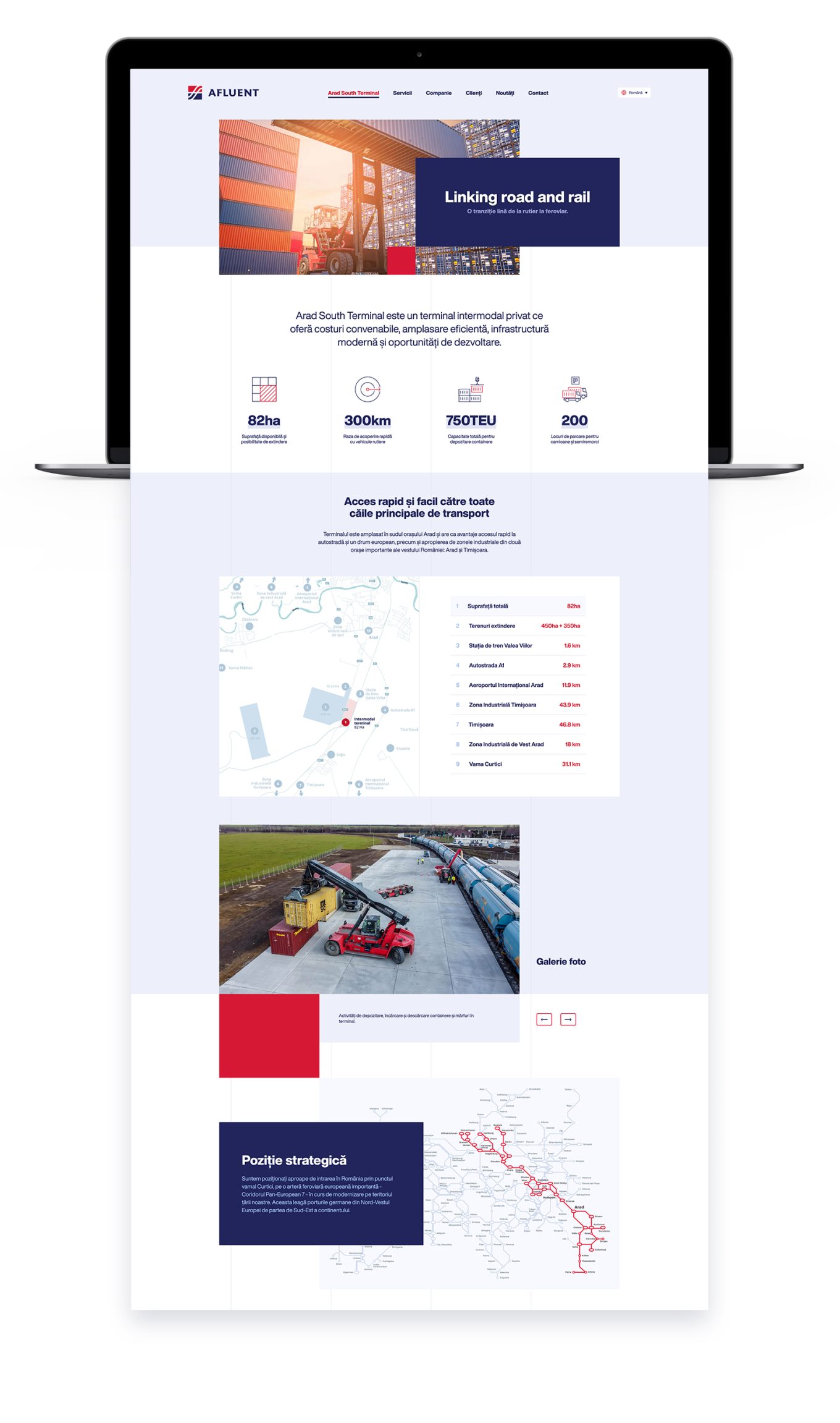 Website homepage for Afluent showcasing environmental projects.