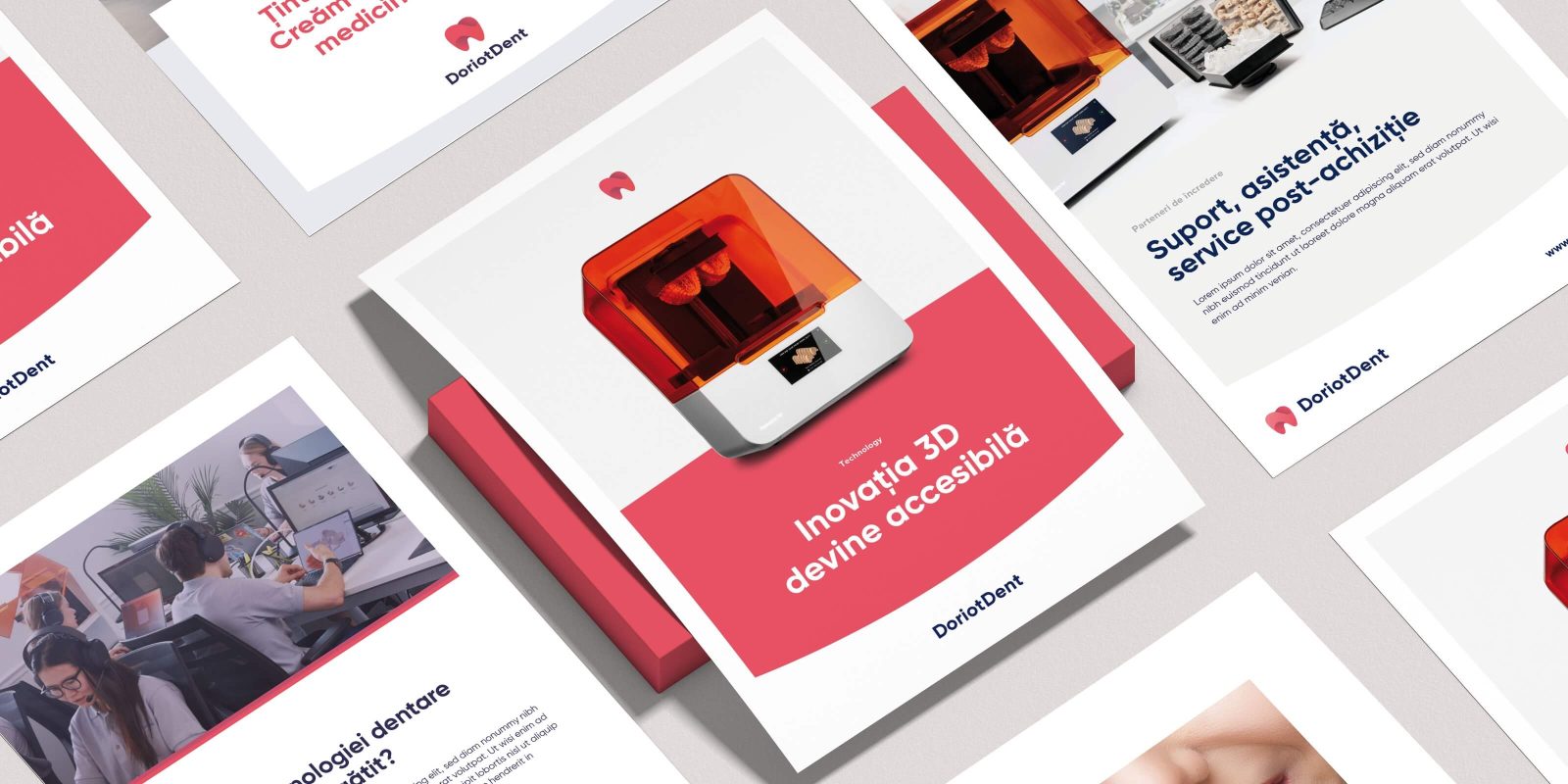 Product page design for dental equipment and supplies.