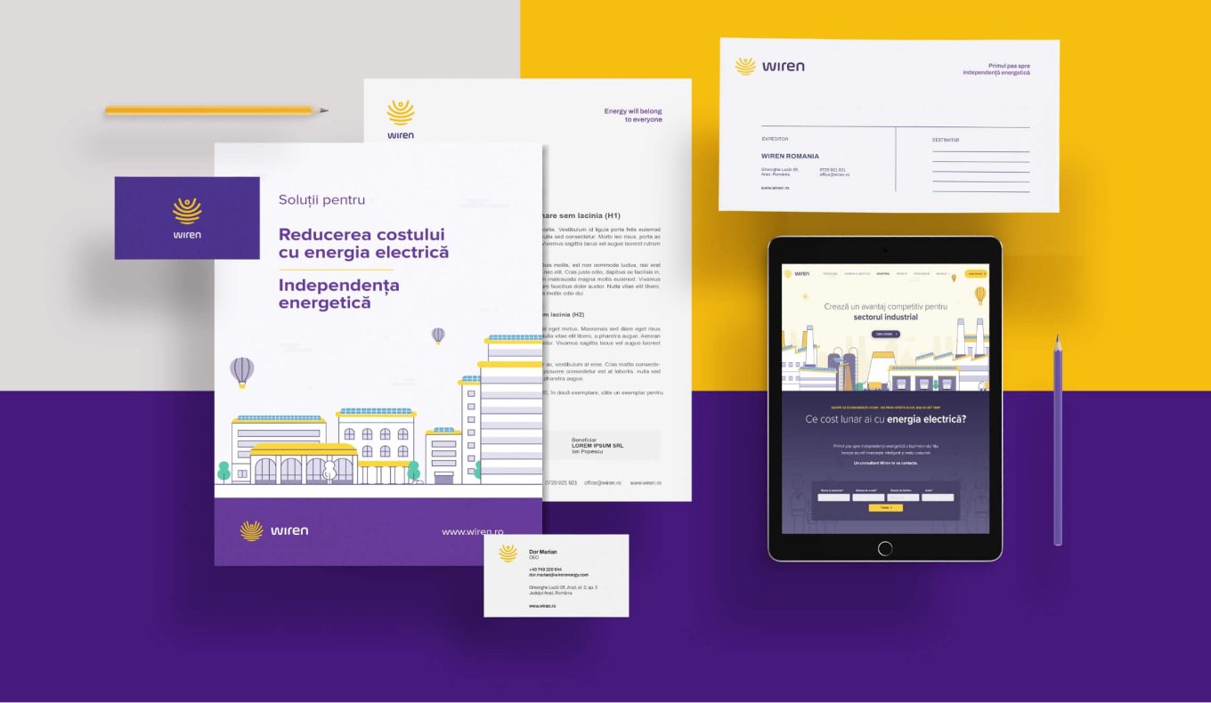 Wiren website homepage showcasing clean energy projects.