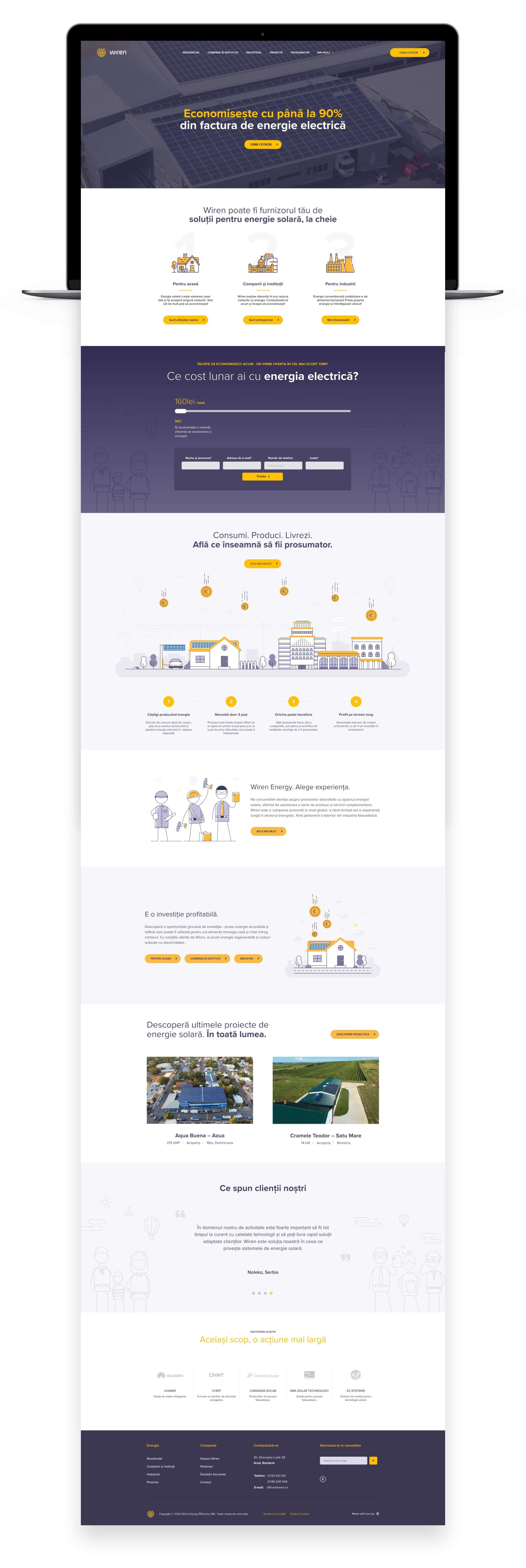 Custom illustrations explaining clean energy processes.