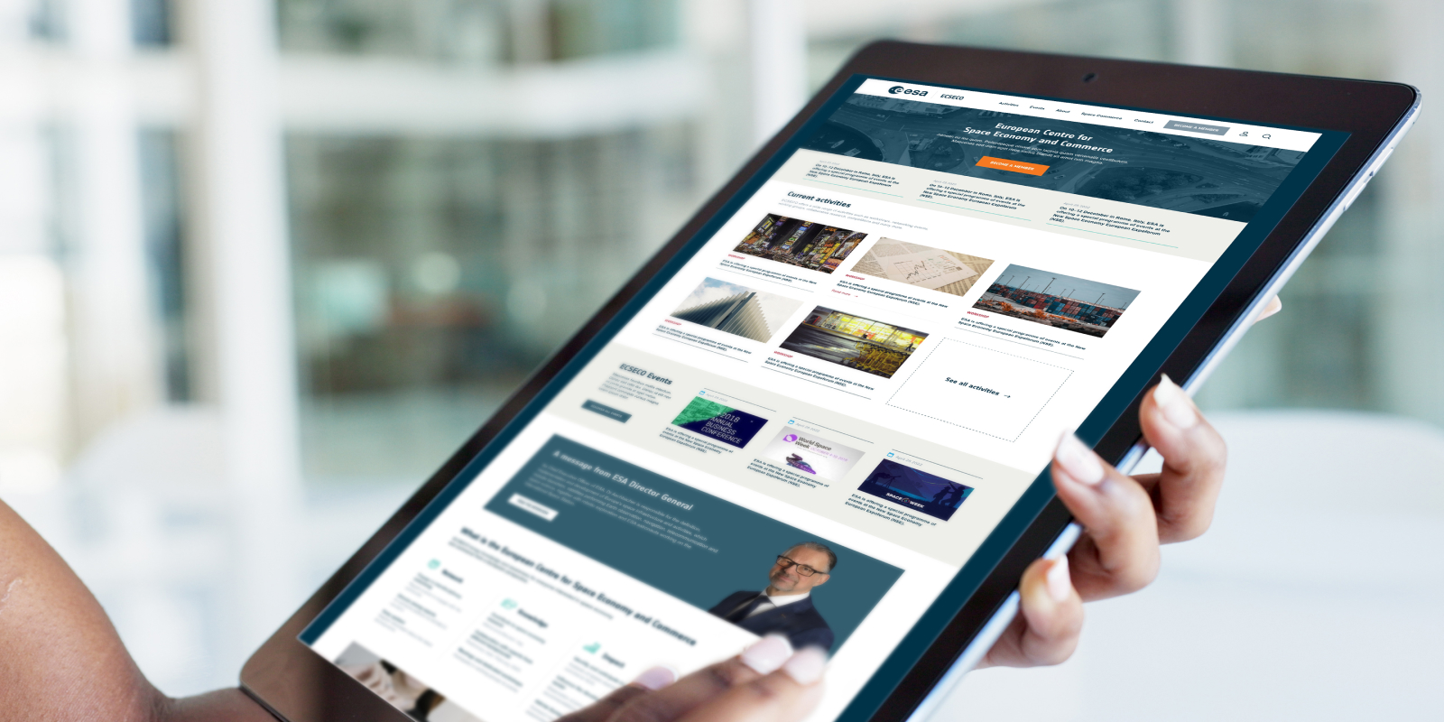Responsive ECSECO web design shown on multiple devices.