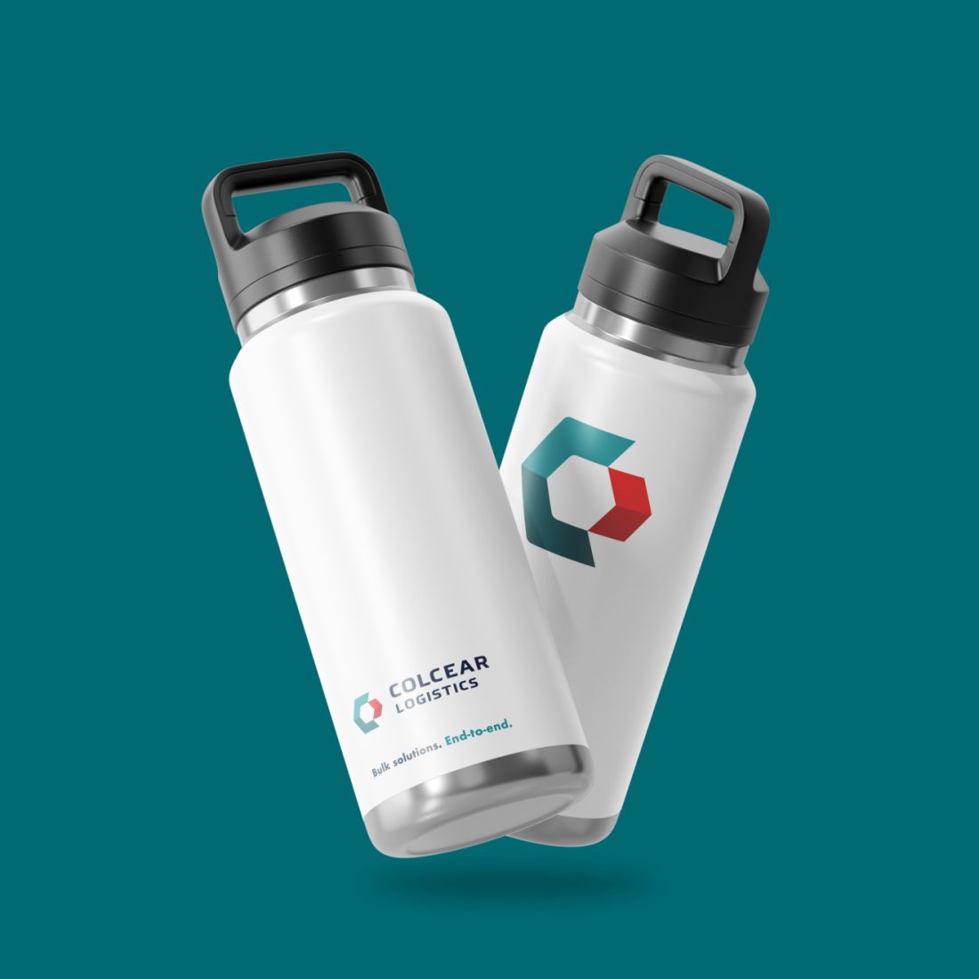 Corporate stationery set for Colcear Logistics.