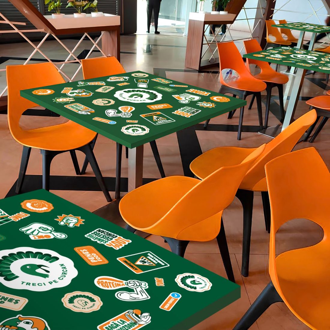 Collage of Peneș Food branding across web, packaging, and marketing.