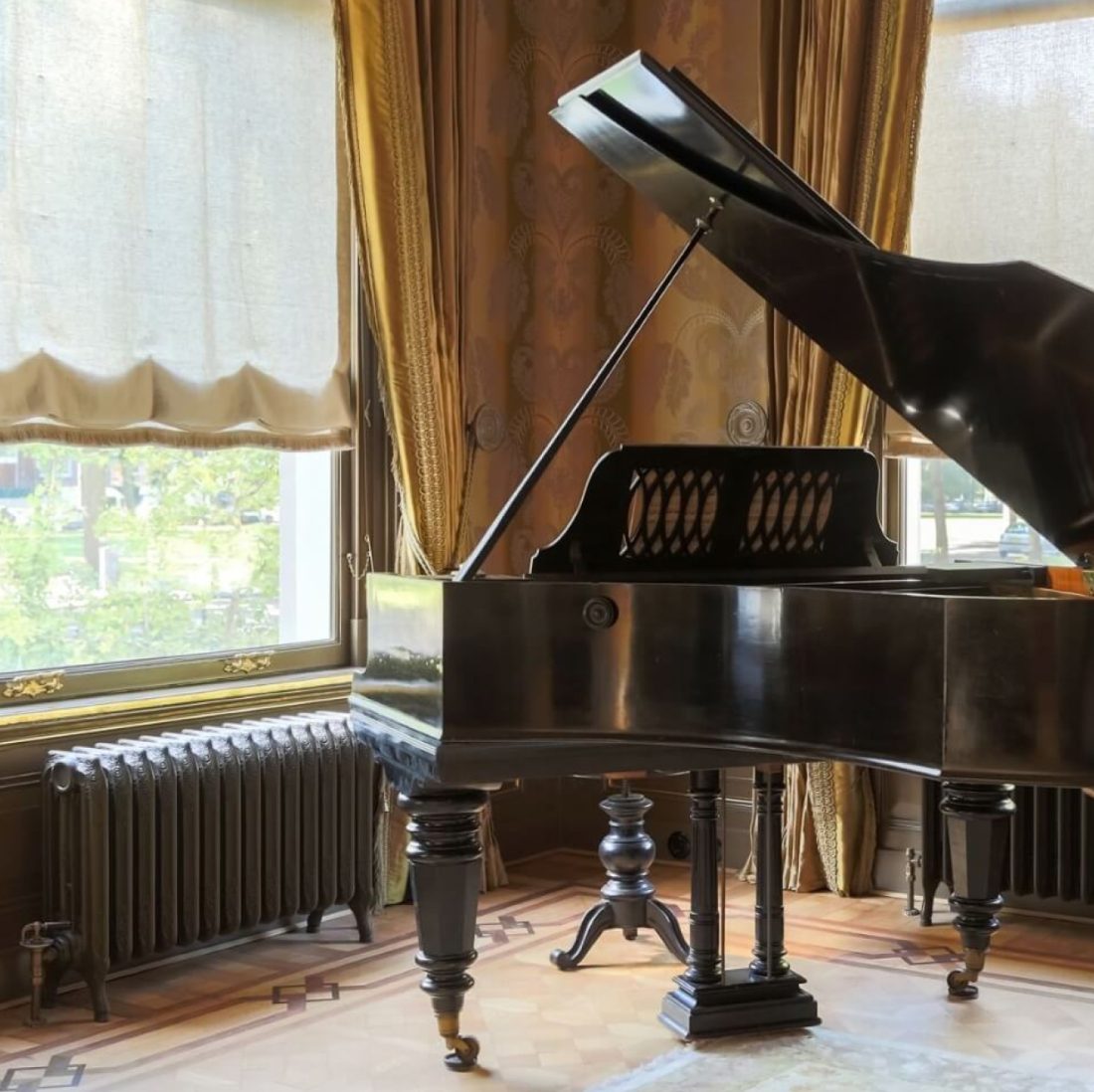 Lifestyle photo of vintage radiator in a home setting.