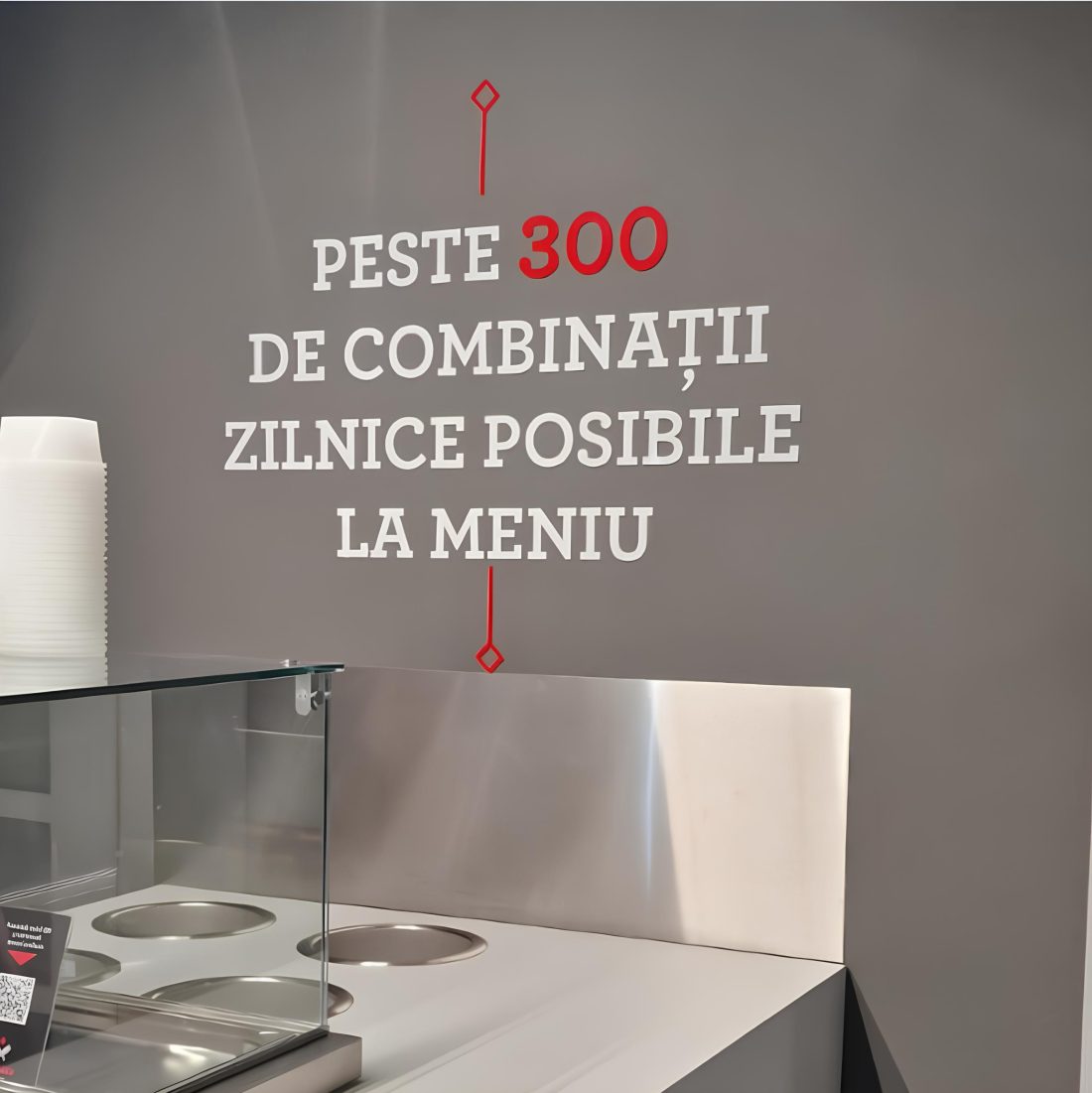 Restaurant interior with new brand identity elements.