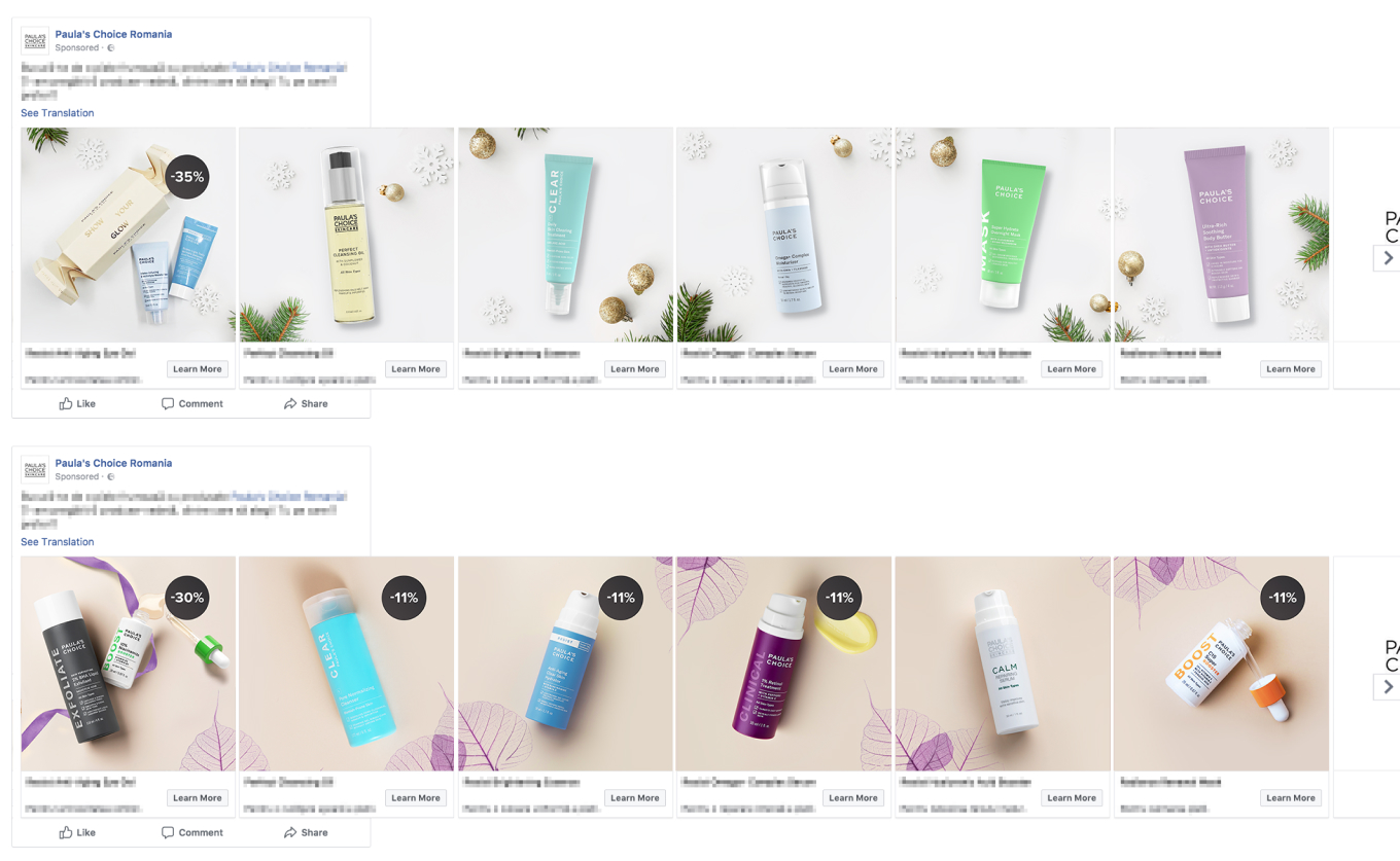 Product page of Paula’s Choice skincare line.