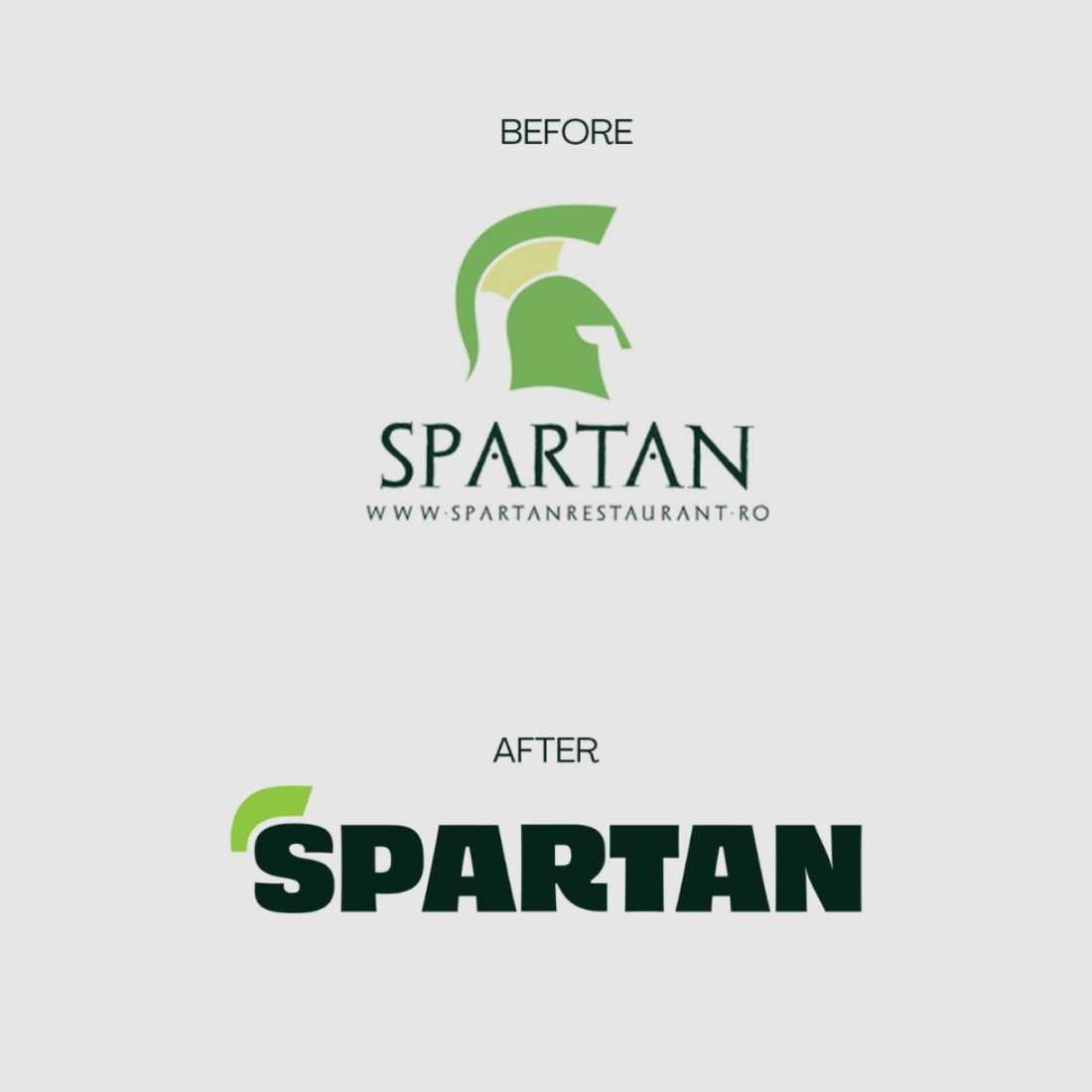 Modernized Spartan logo without the helmet symbol.