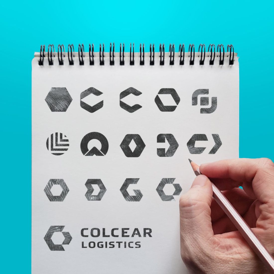 Colcear Logistics logo design with modern trucking symbol.