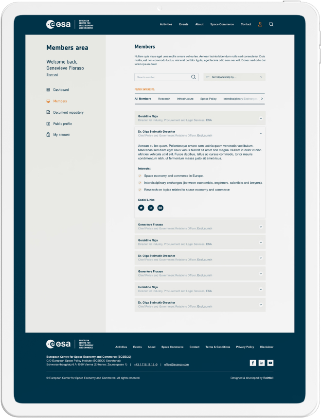 Custom icons and illustrations designed for ECSECO platform.