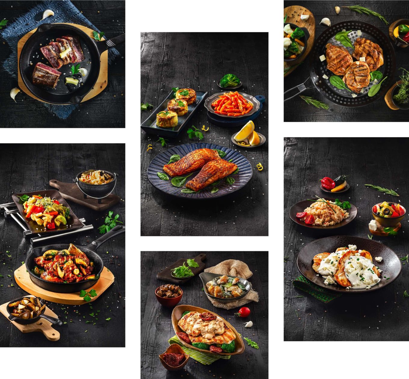 Close-up photo of Ribs Grill barbecue ribs served with garnish.