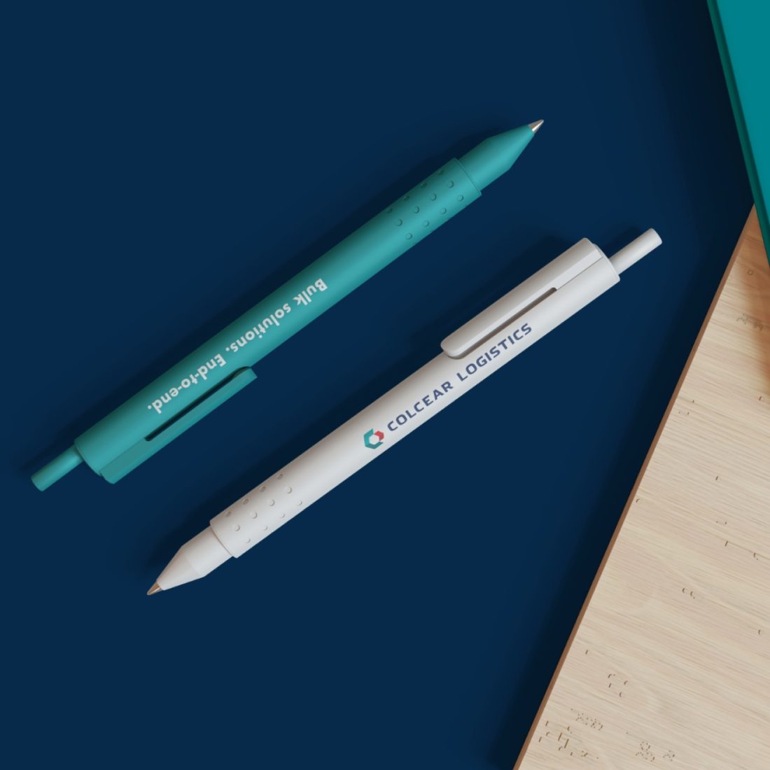 Corporate stationery set for Colcear Logistics.