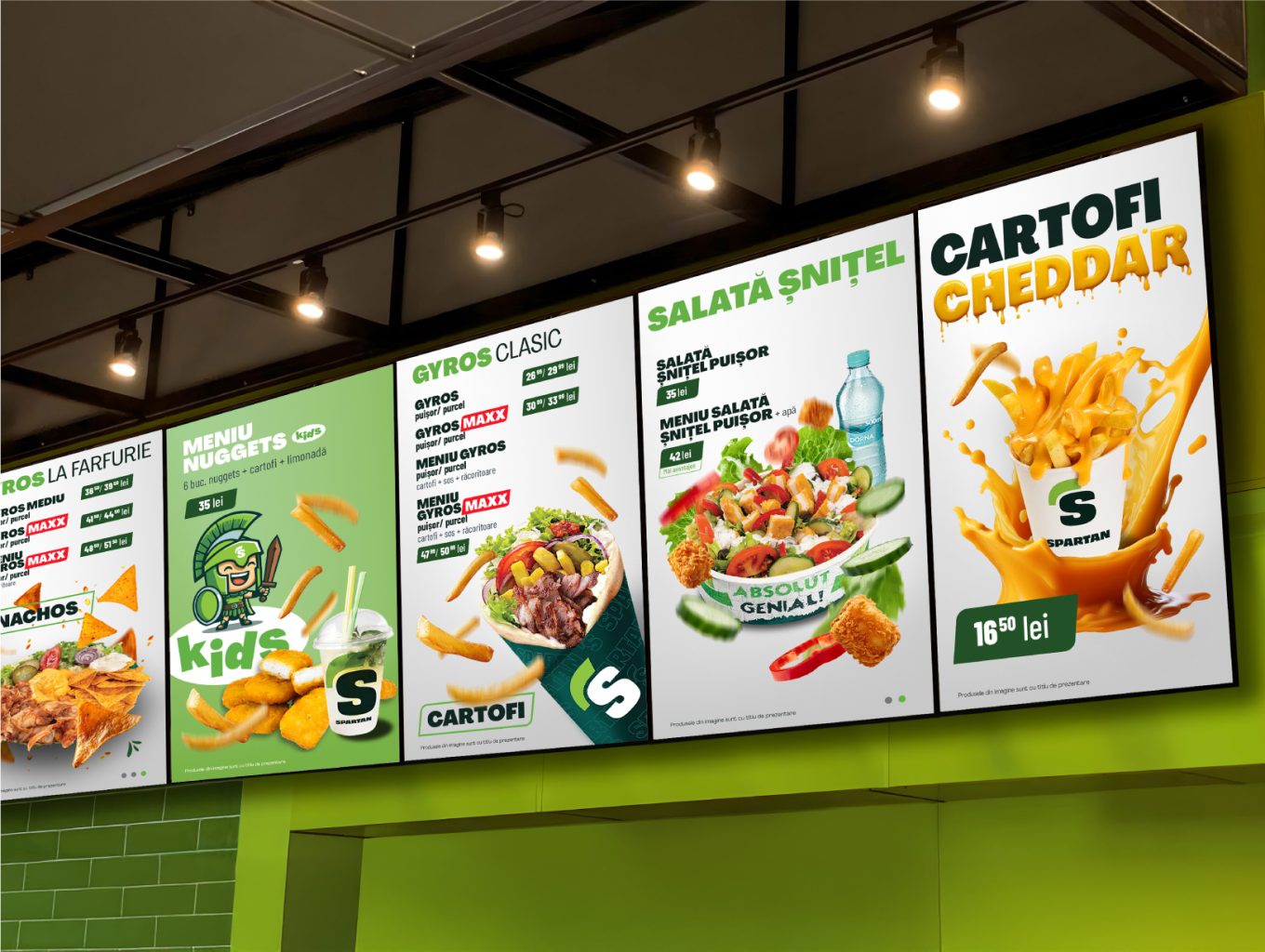 New Spartan menu design with fresh branding.