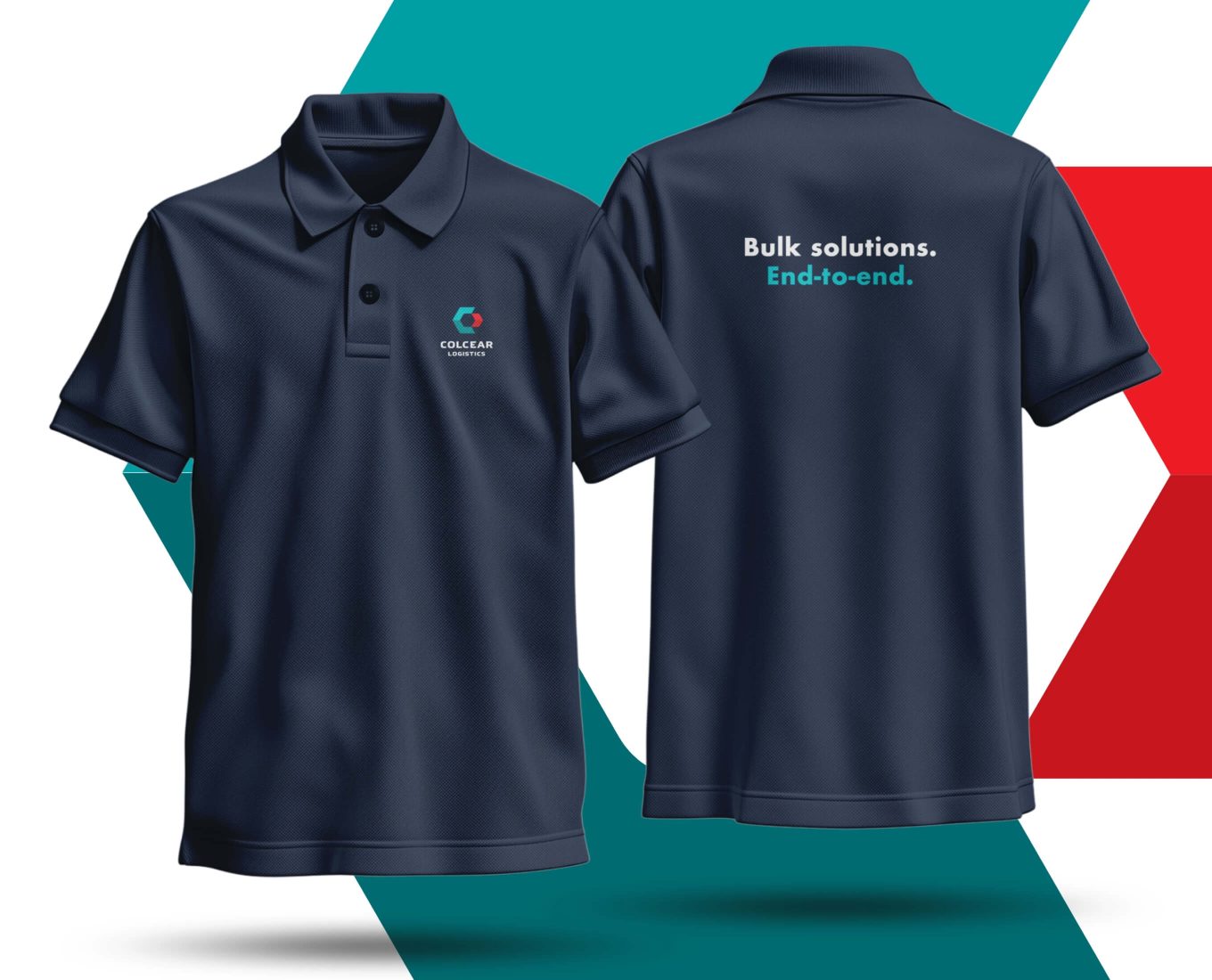 Corporate stationery set for Colcear Logistics.