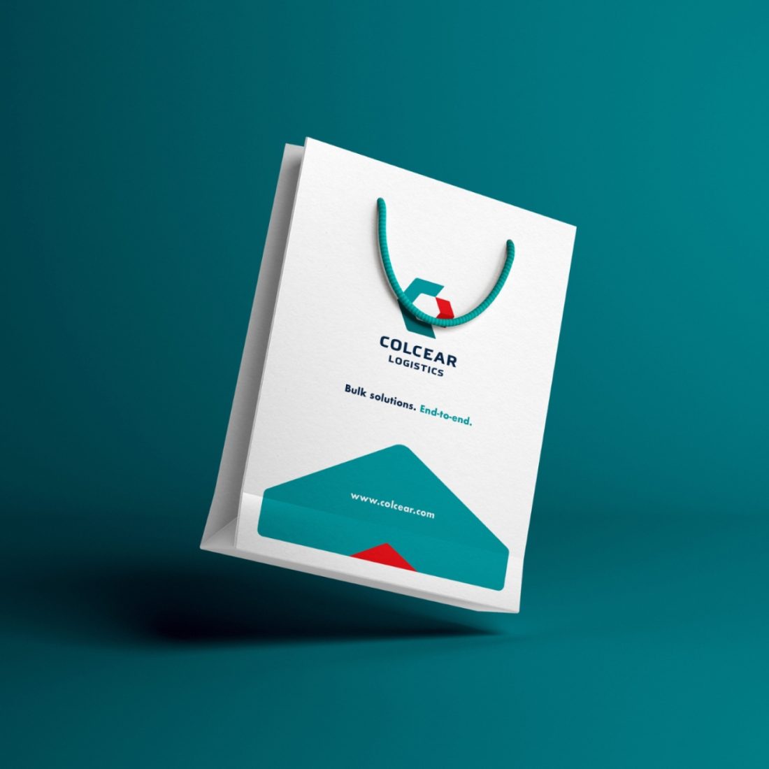 Corporate stationery set for Colcear Logistics.