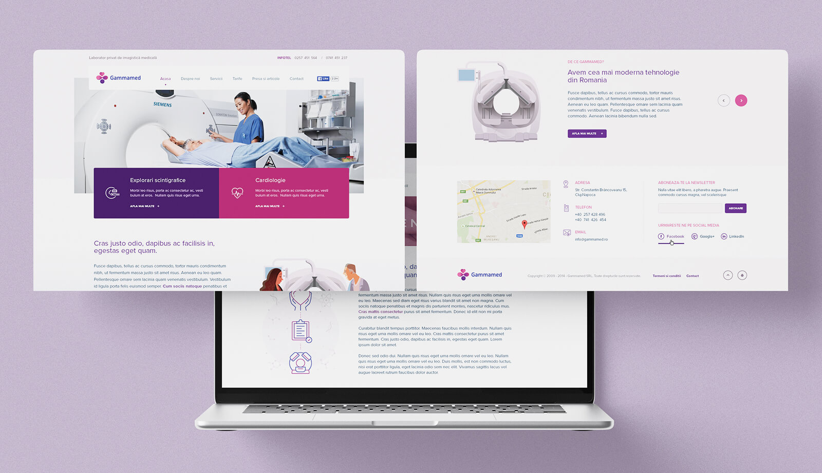 Website homepage for Gammamed diagnostic imaging clinic.