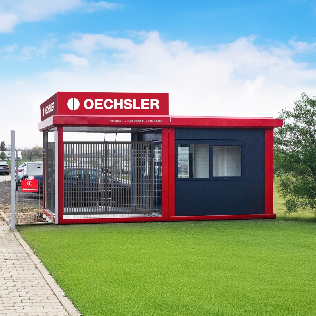Industrial production facility with Oechsler branding.