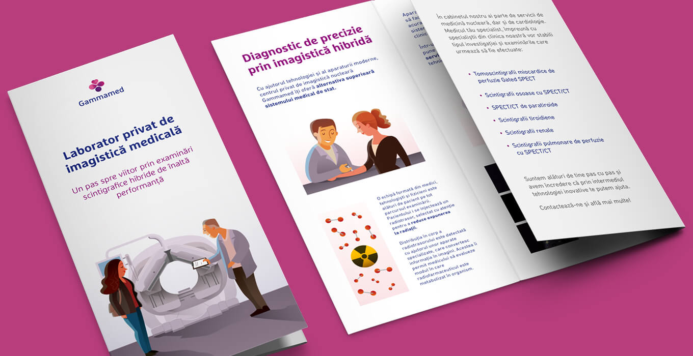 Brochure design explaining Gammamed imaging services.