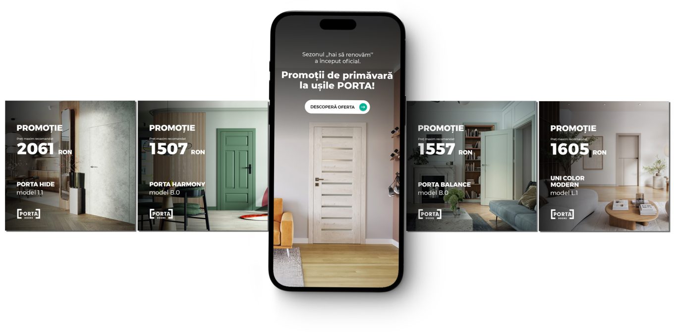 Facebook ad mockup targeting Romanian and Hungarian markets.