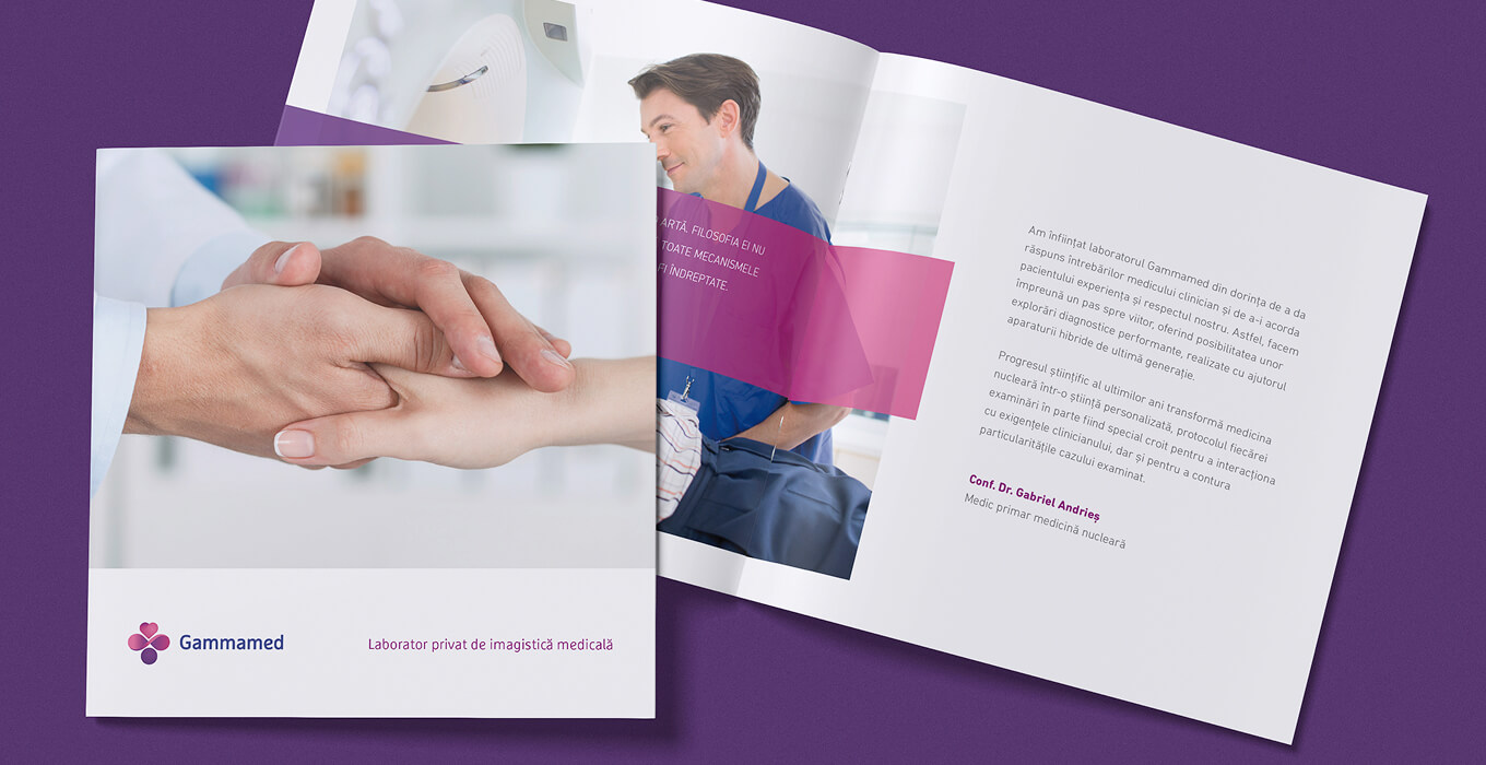 Brochure design explaining Gammamed imaging services.