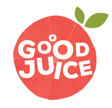 Logo design for Good Juice, awarded in LogoLounge 11 for its fresh beverage manufacturer brand identity.