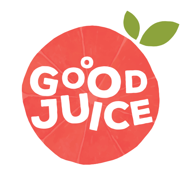 Logo design for Good Juice, awarded in LogoLounge 11 for its fresh beverage manufacturer brand identity.
