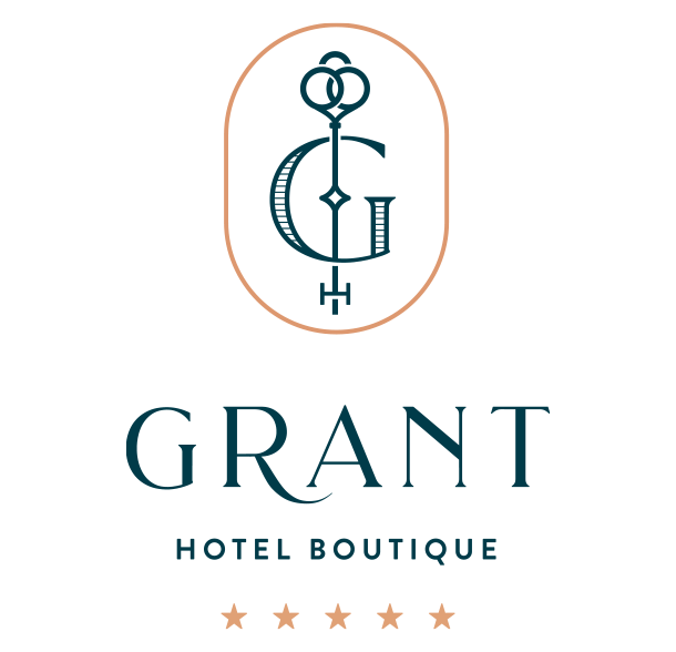Logo design for Grant Hotel Boutique, awarded in LogoLounge 12 for an elegant hotel brand identity.