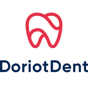 Logo design for Doriot Dent, awarded in LogoLounge 13 for its clever dental equipment brand identity.