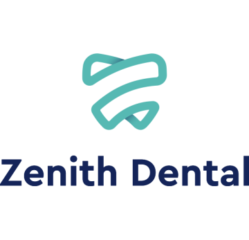 Logo design for Zenith Dental, awarded in LogoLounge 13 for a clean dental office brand identity.