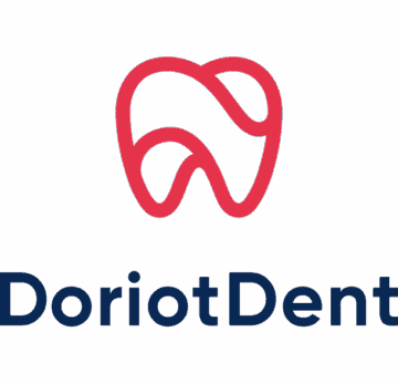 Logo design for Doriot Dent, awarded in LogoLounge 13 for its clever dental equipment brand identity.