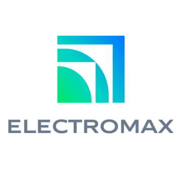 Logo design for Electromax, featured in LogoLounge Book 15, brand identity for a manufacturer of lighting systems.