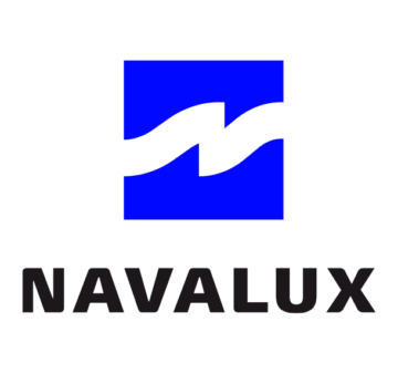 Logo design for Navalux, featured in LogoLounge Book 15, brand identity for a manufacturer of lighting systems.