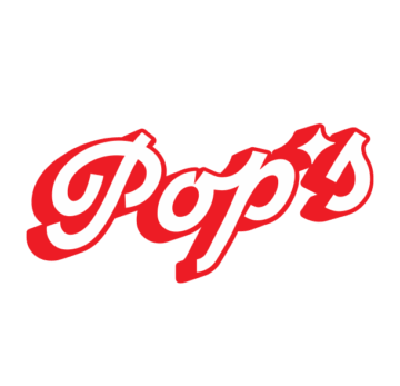 Logo design for Pop's, featured in LogoLounge Book 15, brand identity a fast-food restaurant.