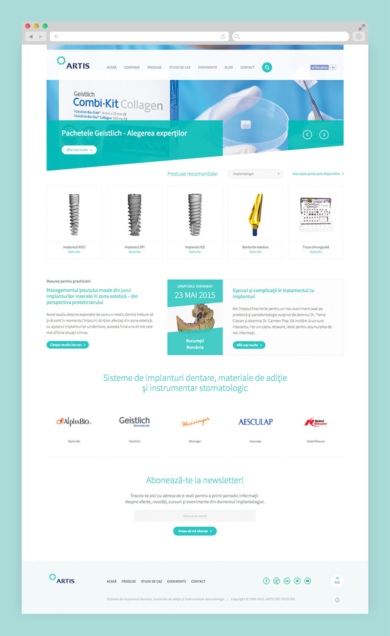 Artis Bio Tech website design created by Rainfall.