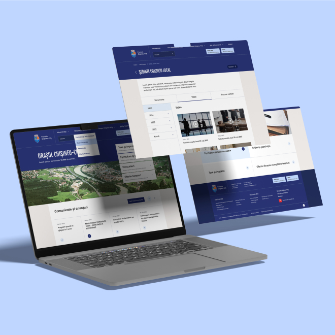 The desktop version of the Chișineu-Criș City Hall website was redesigned by the Rainfall agency.