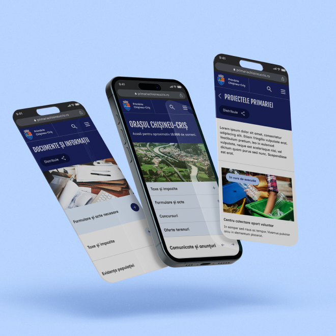 The mobile version of the Chișineu-Criș City Hall website was redesigned by the Rainfall agency.