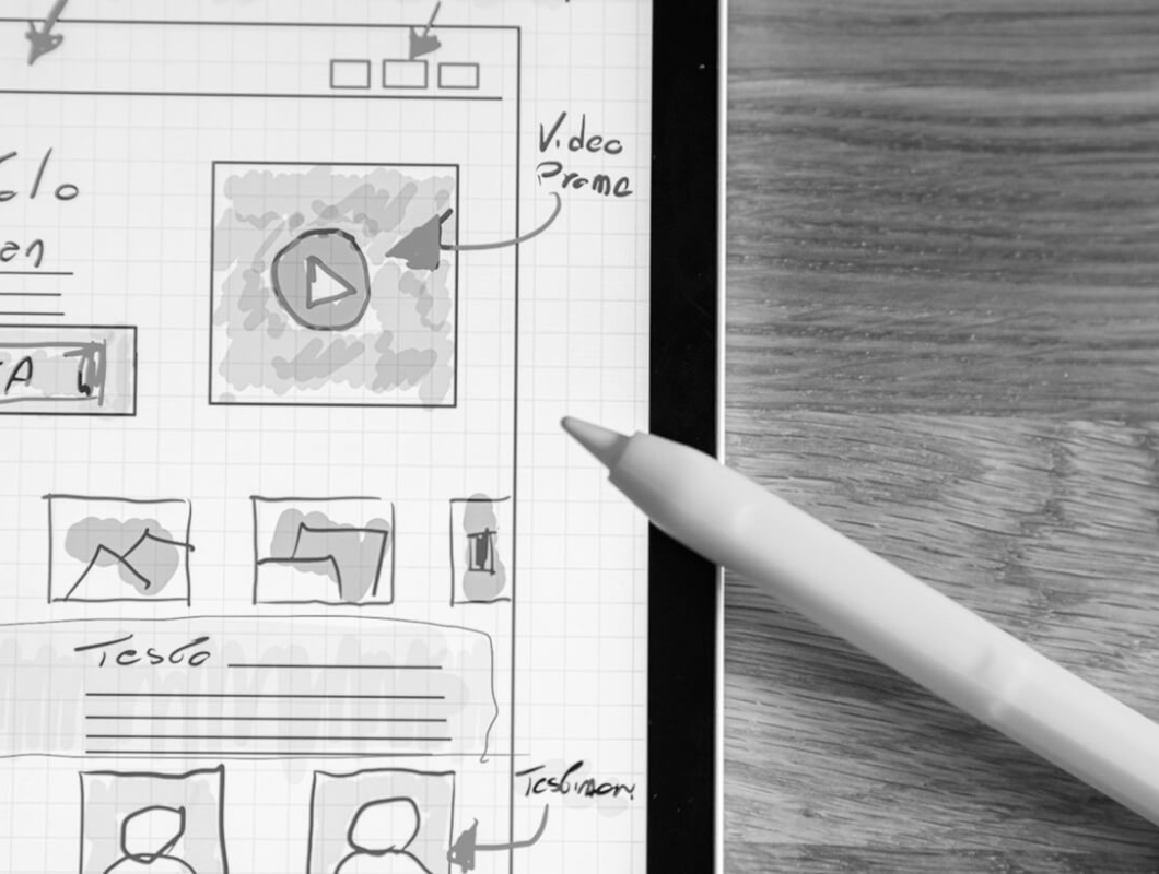 Image representing the design process behind a website.