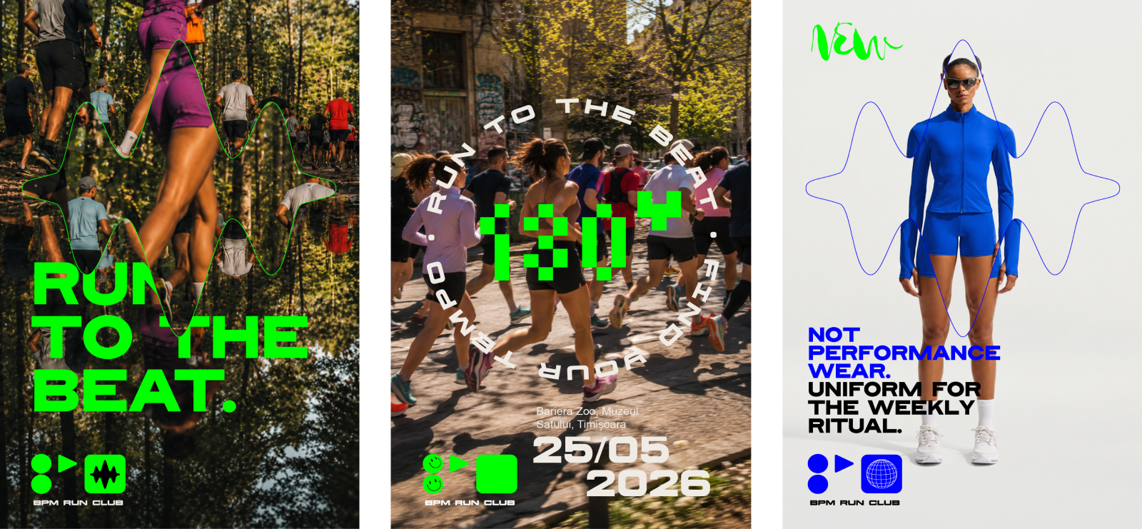 BPM Run Club branding and visual identity designed by Rainfall