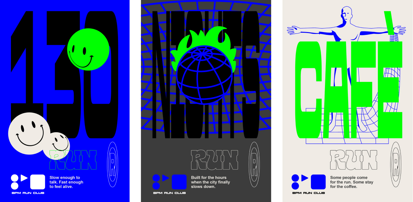 Social media branding and visual identity for BPM Run Club