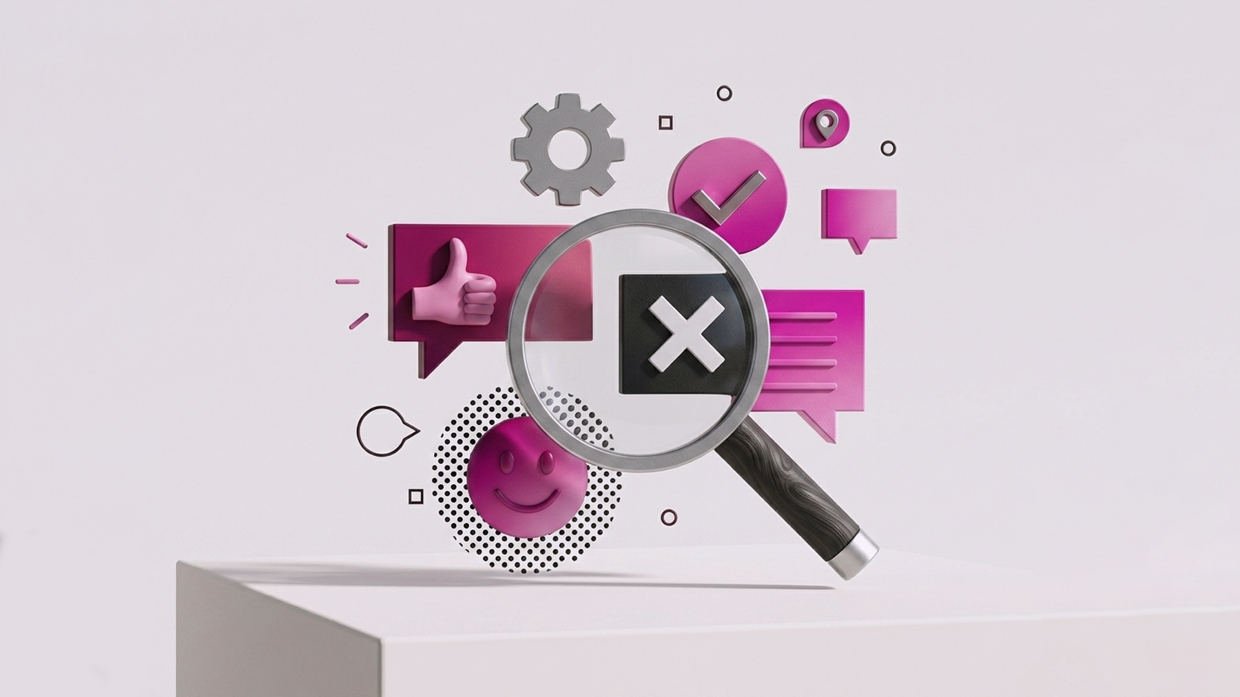 Image with graphic elements illustrating the importance of marketing research.